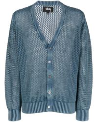 Stussy Loose Gauge Cardigan in Natural for Men | Lyst