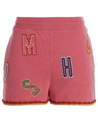 Moschino - Lettering Embroidered Logo Bermuda Shorts - Lyst