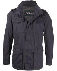 Herno Cargo-pocket Military Jacket - Blue