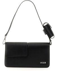 MSGM - Baguette Bag With Double Flap And Logo - Lyst