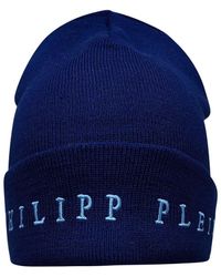 Philipp Plein - Wool Blend Blue Beanie - Lyst