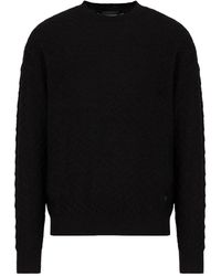 Emporio Armani - Cotton Crewneck Sweater - Lyst