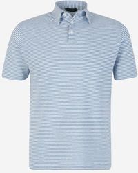 Zanone - Striped Linen Polo Shirt - Lyst