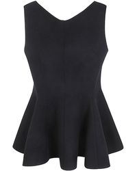 Lanvin - Sleeveless Flared Top - Lyst