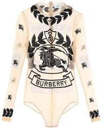 Burberry - Stretch Tulle Bodysuit - Lyst