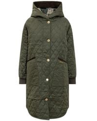 Barbour - Quilted Down Jacket With Hood - Lyst