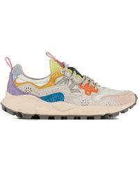 Flower Mountain - Yamano 3 White And Pink Suede And Nylon Sneakers - Lyst