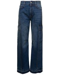 Stella McCartney - Flare Cargo Jeans With Logo Patch - Lyst