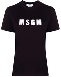 MSGM Logo Print Short-sleeve T-shirt - Black