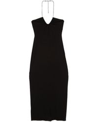 Michael Kors - Recycled Viscose Midi Dress With American Neckline - Lyst