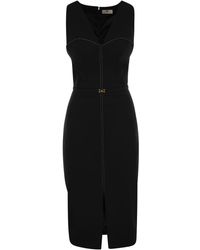 Elisabetta Franchi - Crepe Bustier Dress With Contrasting Topstitching - Lyst