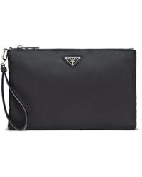 Prada - Re-Nylon Triangle-Logo Clutch Bag - Lyst