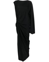 Rick Owens - Long One-shoulder Draped Silk Blend Dress - Lyst