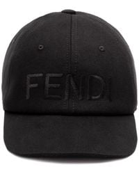 Fendi - Rome Embroidery Cotton Baseball Cap Accessories - Lyst