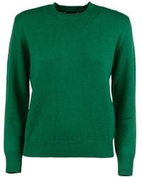 Saint Barth - Green Crewneck Sweater With St - Lyst