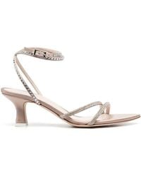 3Juin Giglio Syria Satin Candy Sandal Model in Pink | Lyst