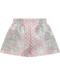 Versace - Shorts With Medusa And Baroque Motif - Lyst