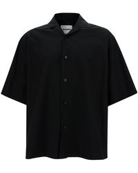 Jil Sander - Black Bowling Shirt With Buttons In Lightweight Bio Cotton Man - Lyst