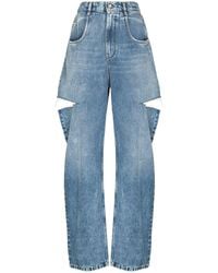 Maison Margiela - Cut-Out Denim Jeans - Lyst