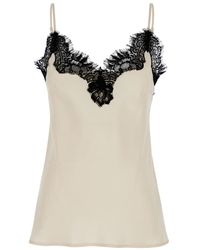 Gold Hawk - 'Coco' Pearl Camie Top With Lace Trim - Lyst