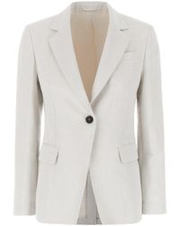 Brunello Cucinelli - Light Cotton Blend Blazer - Lyst