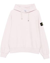 Stone Island - Brushed Organic Cotton Fleece Garment Dyed Hoodie Sweater - Lyst
