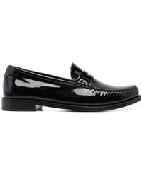 Saint Laurent - High-shine Leather Loafers - Lyst