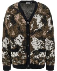 Carhartt - Jacquard Cardigan With Wild Dog Motifs And Metal Buttons - Lyst