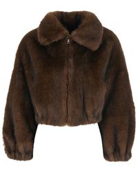VALENTINI 1972 - Bomber Jacket With Wide Collar - Lyst