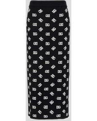 Dolce & Gabbana - Knit Monogram Skirt - Lyst
