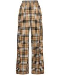 Burberry - Louane Check Cotton Trousers - Lyst