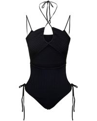 ANDREADAMO - Ribbed Body-Suit With Cut-Out Detail And Halterneck - Lyst