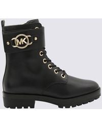 Michael Kors - Black Leather Rory Lace Up Boots - Lyst
