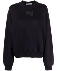 Alexander Wang - Essential Terry Crew Sweatshirt With Puff Paint Logo - Lyst
