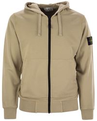 Stone Island - Sweatshirt With Zip And Drawstring Hood - Lyst