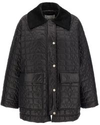 Ganni - Shiny Quilt Midi' Jacket - Lyst