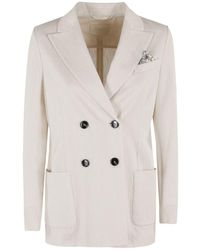 Circolo 1901 - Cotton Double Breasted Blazer - Lyst