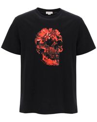 Alexander McQueen - Wax Flower Skull Printed T-Shirt - Lyst
