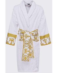 Versace White Cotton Bath Robe