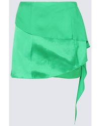 GAUGE81 - Green Silk Himeji Mini Skirt - Lyst