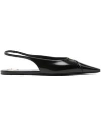 Saint Laurent - Babylone Leather Slingback Ballets - Lyst