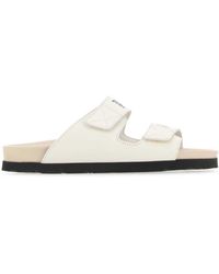 Palm Angels - Ivory Leather Slippers - Lyst
