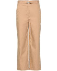 Liu Jo - Straight Cotton Pants With Belt - Lyst