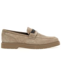 Brunello Cucinelli - Suede Penny Loafer With Jewellery - Lyst