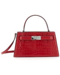Tory Burch - 'Petite Lee Radziwill' Crossbody Bag With Adjustable And Removable Shoulder Strap And Embossed Crocodile Effect - Lyst