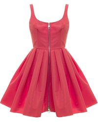 Alexander McQueen Synthetic Polyfaille Minidress With Zip in Pink 