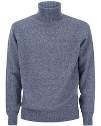 Brunello Cucinelli - Turtleneck Sweater In Alpaca, Cotton And Wool - Lyst