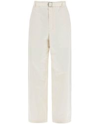 Lemaire - Straight-Cut Pants With Belt - Lyst
