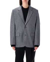 Ami Paris - Wool Flannel Loose-Fit Single-Breasted Jacket - Lyst