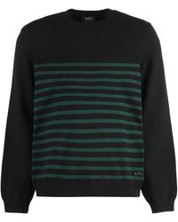 A.P.C. - Cotton Blend Crew-neck Sweater - Lyst